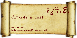 Ökrös Emil névjegykártya